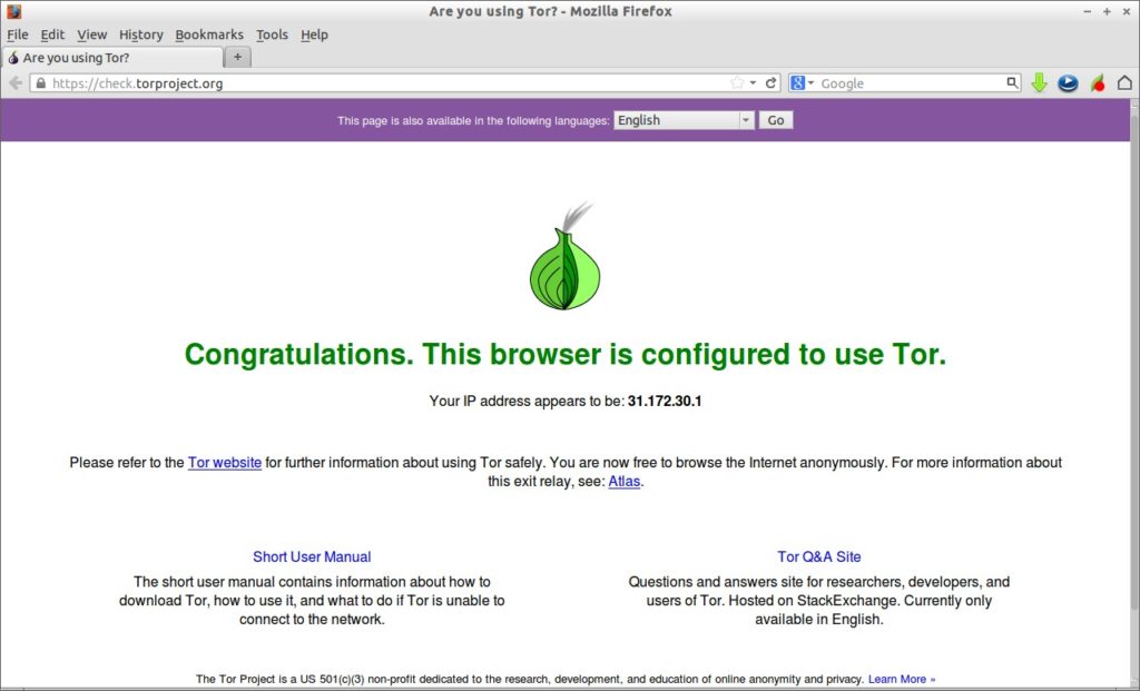 Tor browser confirmation